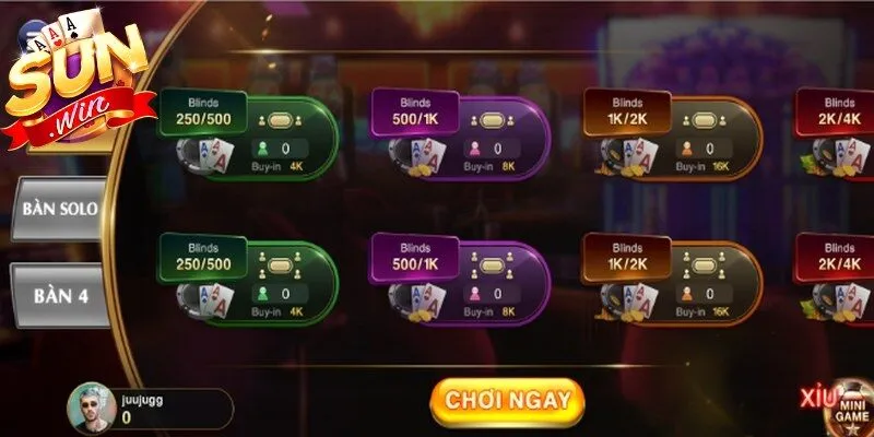 Một số trò chơi hấp dẫn tại có mặt tại sảnh của cổng game