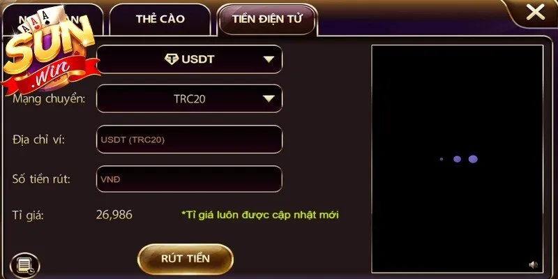 Luôn kiểm tra kỹ thông tin trước khi xác nhận lệnh rút tiền Sunwin